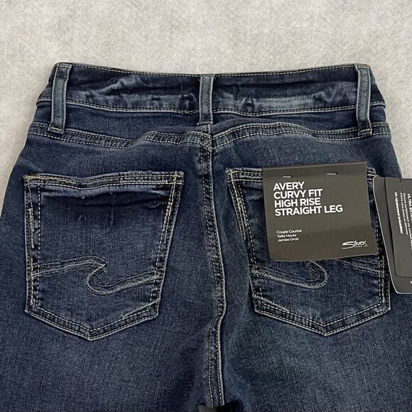 Silver Jeans Womans Size 24x31 Indigo Blue Avery Straight Curvy High Rise - Picture 15 of 16